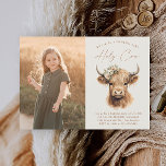 Boho Highland Cow Kids Photo Birthday Party Invitation<br><div class="desc">Boho Highland Cow Kids Photo Birthday Party Invitation. Click the edit/personalise button to customise this design.P</div>