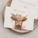 Boho Highland Cow Neutral Couples Baby Shower Thank You Card<br><div class="desc">Boho Highland Cow Neutral Couples Baby Shower Thank You Card. Click the edit/personalise button to customise this design.</div>