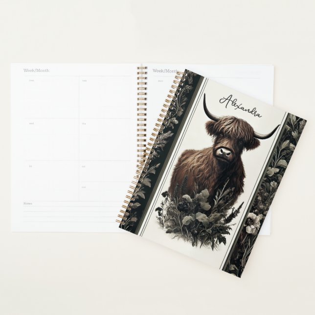 Boho Highland Cow Planner (Display)