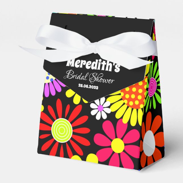 Boho Hippie Bride Floral Favour Box (Front Side)