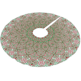 Boho Hippie Funky Trippy Ornate Christmas Mandala  Brushed Polyester Tree Skirt