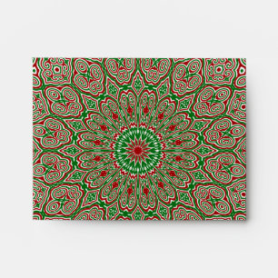 Boho Hippie Funky Trippy Ornate Christmas Mandala Envelope