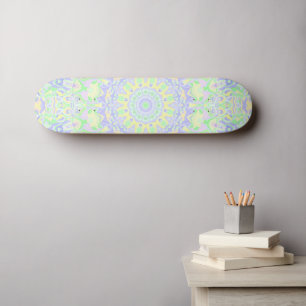 Boho Hippie Groovy Quirky Colourful Soft Pastel  Skateboard