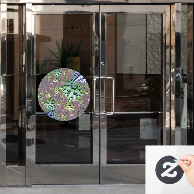 Boho Hippie Groovy Shiny Colourful Rainbow Fractal (Office Door)