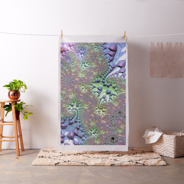 Boho Hippie Groovy Shiny Colourful Rainbow Fractal Fabric (In Situ)
