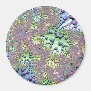 Boho Hippie Groovy Shiny Colourful Rainbow Fractal Magnet
