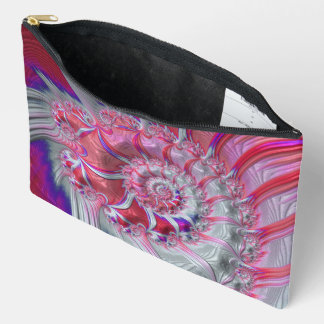 Boho Hippie Trippy Funky Nautilus Spiral Fractal Accessory Pouch