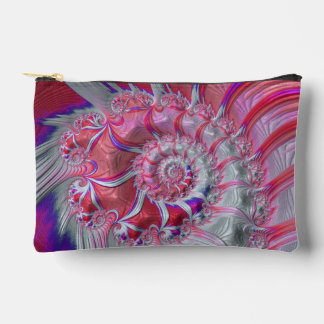 Boho Hippie Trippy Funky Nautilus Spiral Fractal Accessory Pouch