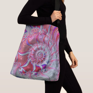Boho Hippie Trippy Funky Nautilus Spiral Fractal Crossbody Bag