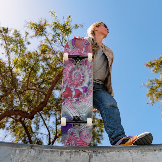 Boho Hippie Trippy Funky Nautilus Spiral Fractal  Skateboard (Outdoor 1)