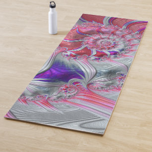 Boho Hippie Trippy Funky Nautilus Spiral Fractal Yoga Mat