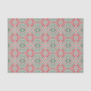 Boho Hippie Trippy Retro Swirly Christmas Pattern Tissue Paper