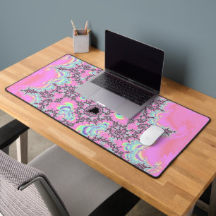 Boho Hippie Unicorn Pastel Mandelbrot Fractal Desk Mat