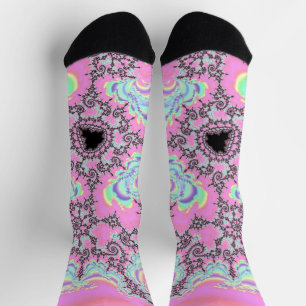 Boho Hippie Unicorn Pastel Mandelbrot Fractal Socks