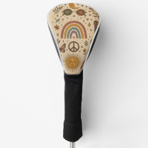 Boho Hippie Vintage Retro Golf covers