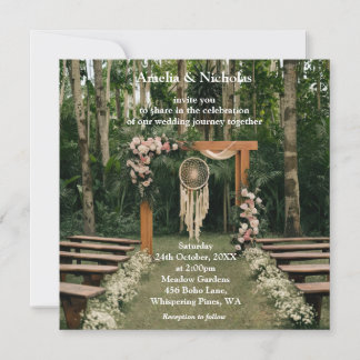 Boho Hippie Wedding Invitation