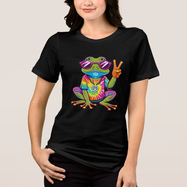 Boho Hippy 60s 70s Peace Sign Tri-Blend Shirt (Front)