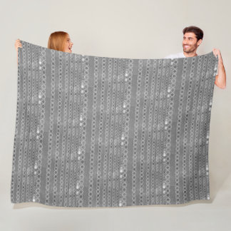 Boho, hippy inspired, 1960s groovy style soft grey fleece blanket