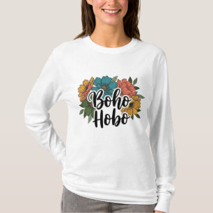 Boho Hobo flower design  T-Shirt