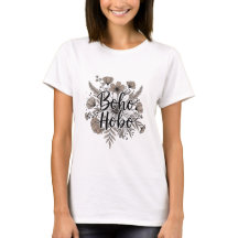 Boho hobo neutral toned wild flowers design