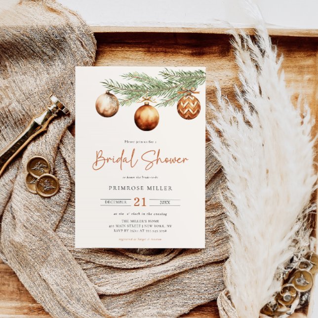 Boho Holiday Bridal Shower Winter  Invitation (Creator Uploaded)
