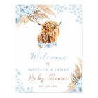 Boho Holy Cow Pampas Grass Boy Baby Shower Welcome