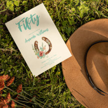 Boho Horseshoe Wildflowers Fiftieth Birthday