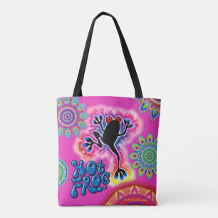 Boho Hot Frog Surf psychedelic Tote bag cerise