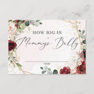 Boho how big is mummy's belly card burgundy gold