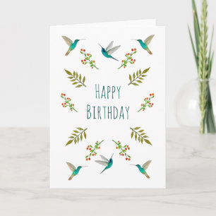 Boho Hummingbird Birthday Card