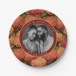 Boho Hydrangeas Plates For Wedding After Party
