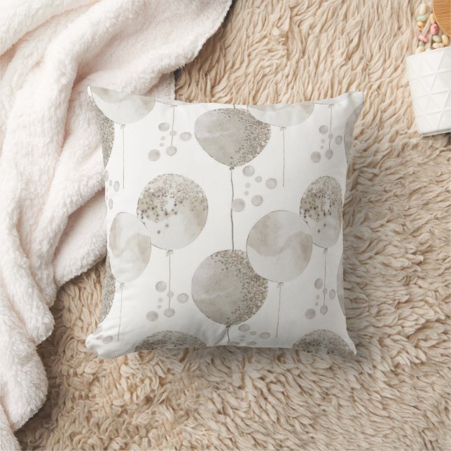 Boho in Neutrals: Nursery Pillows w Balloons (Blanket)