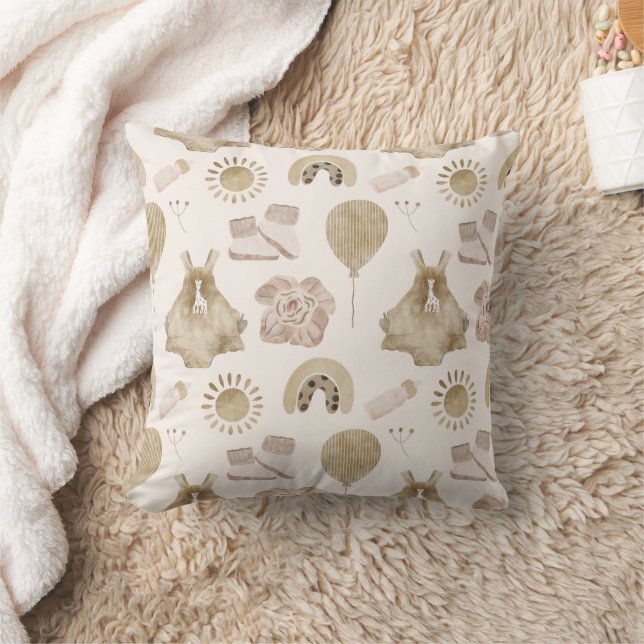 Boho in Neutrals: Playful Nursery Pillows (Blanket)