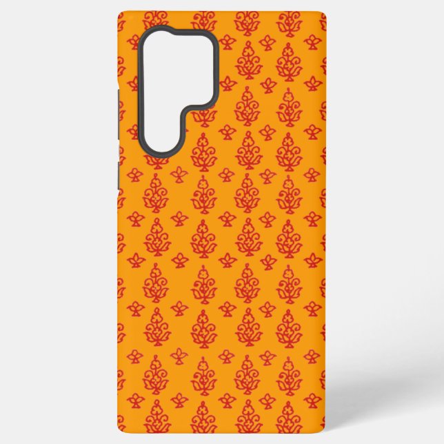 Boho India Block Print Samsung Galaxy S22 Ultra Case (Back)
