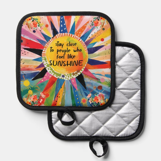 Boho Inspirational Sun Friendship Pot Holder (Front/Back)