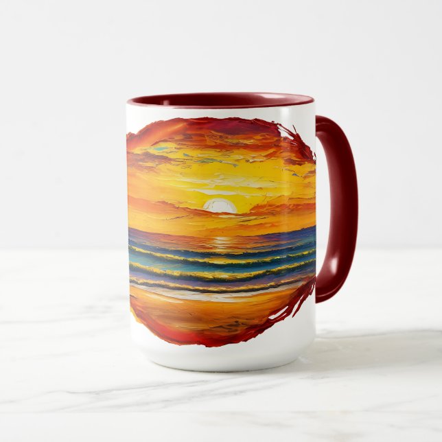 Boho inspired sunset mug (Front Right)