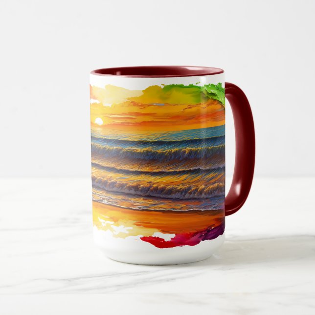 Boho inspired sunset mug (Front Right)