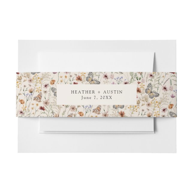 Boho Invitation Belly Band (Front Example)