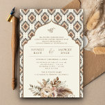Boho Ivory Beige Ikat Anand Karaj Sikh Wedding Invitation<br><div class="desc">Amaze your guests with this traditional Sikh wedding invite featuring an elegant Indian pattern background and beautiful neutral flowers with modern typography. Simply add your event details on this easy-to-use template to make it a one-of-a-kind invitation.</div>