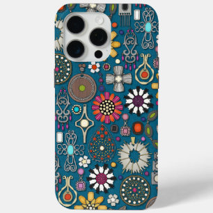 boho jewel treasures peacock blue iPhone 15 pro max case