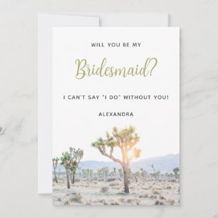 Boho Joshua Tree Will You Be My Bridesmaid Invitation