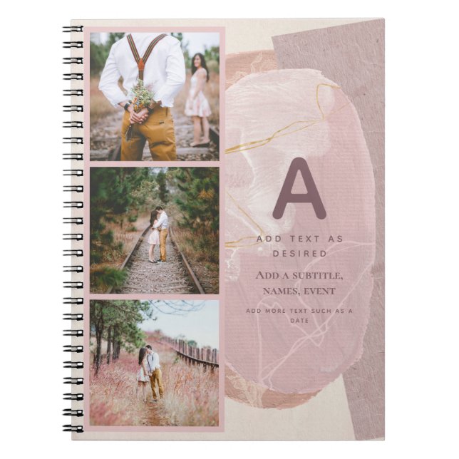BOHO Journal Gift Personalized Abstract Blush Chic (Front)