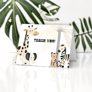 Boho Jungle Animals Baby Shower Thank You Card