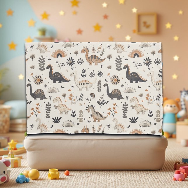 Boho Jungle Dinosaur Pattern Pillowcase (Creator Uploaded)