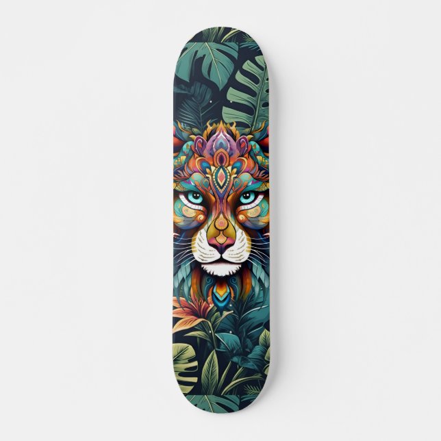 Boho Jungle Lion Skateboard  (Front)
