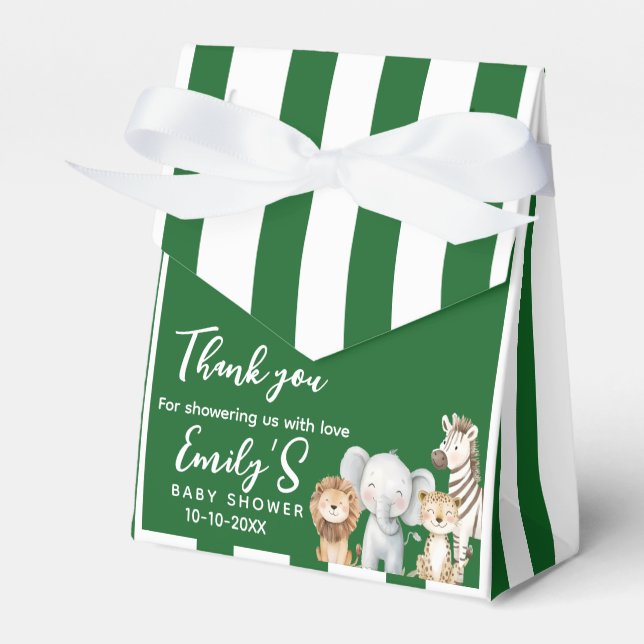 Boho Jungle Party Baby Shower  Favour Box  (Front Side)