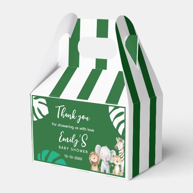 Boho Jungle Party Baby Shower  Favour Box  (Front Side)