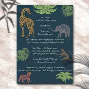 Boho Jungle Safari Boy Baby Shower Invitation