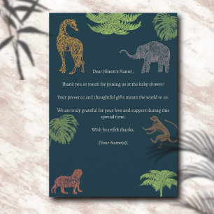 Boho Jungle Safari Boy Baby Shower Thank You Card
