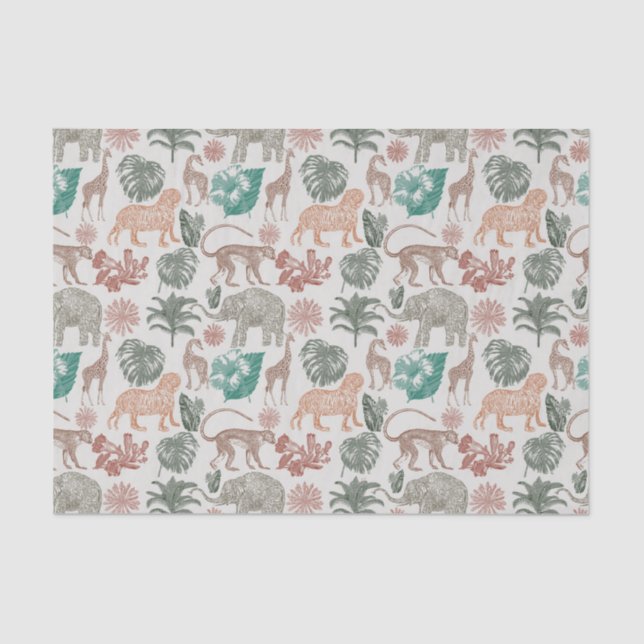 Boho Jungle Safari  Tissue Paper (Front)